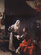 MIERIS, Frans van, the Elder Tavern scene France oil painting artist